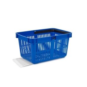 Nordisk plast Indk�bskurv - kraftig h�ndtag - 48x33x25cm - 27 liter - bl�
