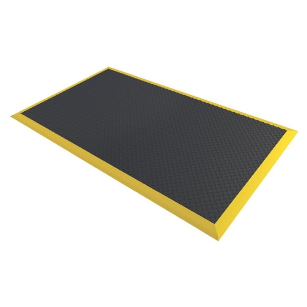 Notrax 489 Cushion Flex arbejdsm�tte - 91x210cm Sort/gul nitrilm�tte