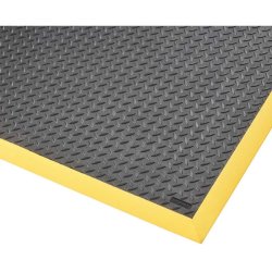 Notrax 489 Cushion Flex arbejdsm�tte - 91x210cm Sort/gul nitrilm�tte