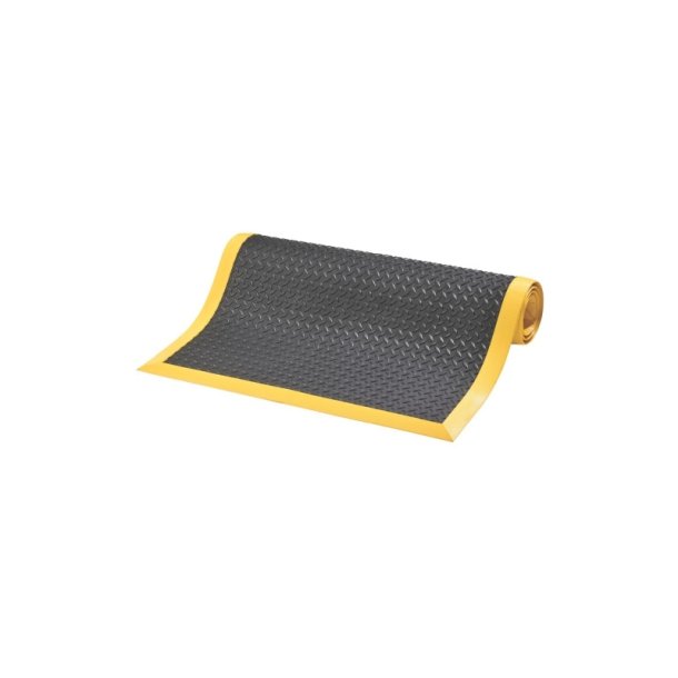 Notrax 489 Cushion Flex arbejdsm�tte - 91x210cm Sort/gul nitrilm�tte