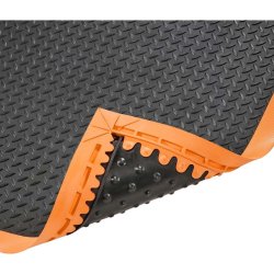 Notrax 489 Cushion Flex arbejdsm�tte - 91x210cm Sort/orange nitrilm�tte