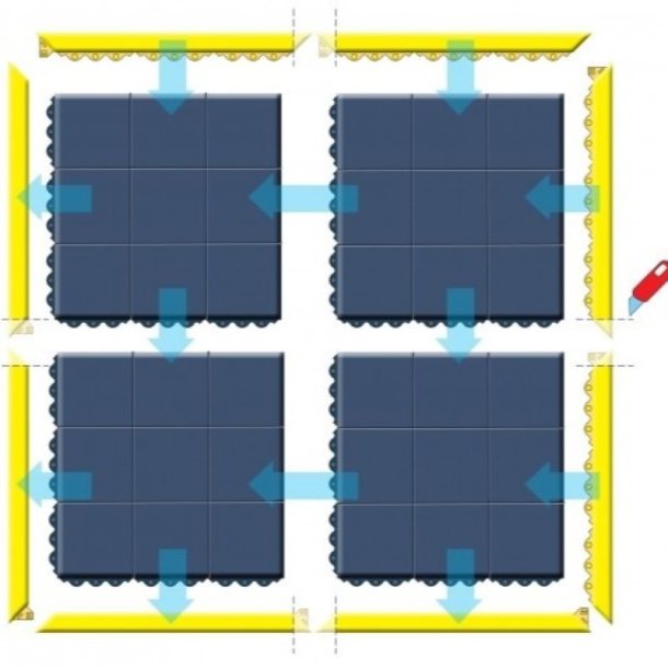 Notrax modulr svejsemtte Cushion Ease Solid 856FR - 91x91cm nitril mtteflise