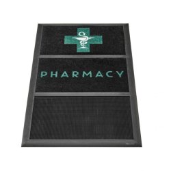 Notrax sanitetsmtte Sani-master 348 logo - 91,4x152,5cm -3 zone desinfektionsmtter