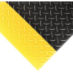 Notrax 419 Diamond Sof-Tred arbejdsm�tte - 91cm x 18,3 meter sort/Gul vinylm�tte rulle