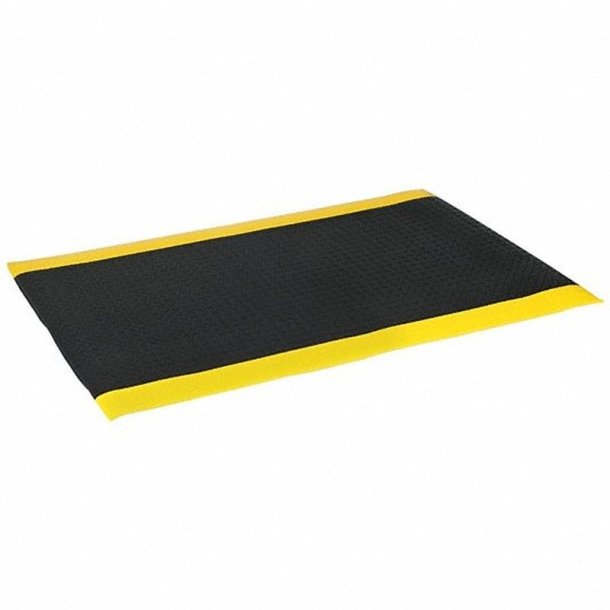 Notrax arbejdsmtte 419 Diamond Sof-Tred - 60x91cm Sort/Gul vinylmtte