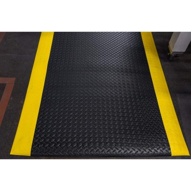 Notrax 419 Diamond Sof-Tred arbejdsm�tte - 91cm x 18,3 meter sort/Gul vinylm�tte rulle