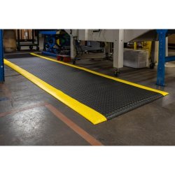 Notrax 419 Diamond Sof-Tred arbejdsm�tte - 91cm x 18,3 meter sort/Gul vinylm�tte rulle