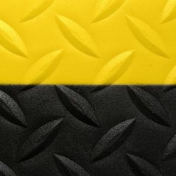 Notrax 419 Diamond Sof-Tred arbejdsm�tte - 91cm x 18,3 meter sort/Gul vinylm�tte rulle