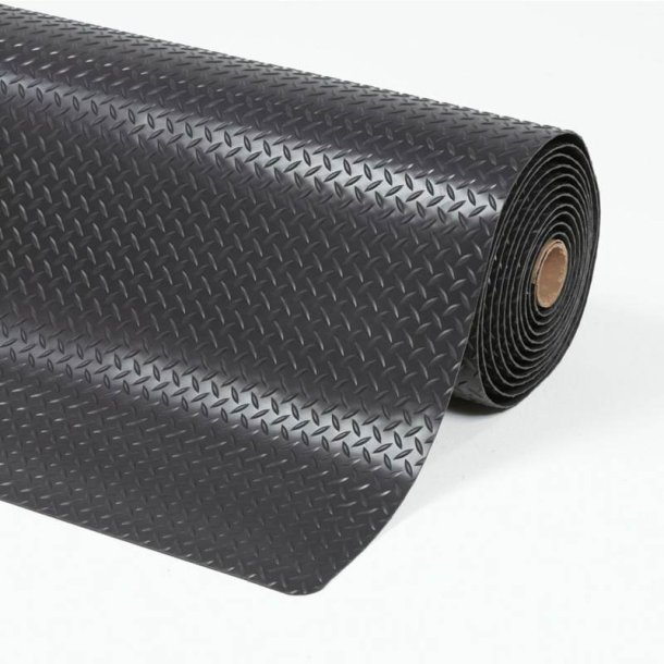Notrax arbejdsmtte 479 Cushion Trax - 122cm x 22,8 meter Sort PVC mtte rulle