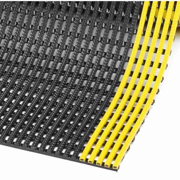 Notrax f�devarem�tte Flexdek 537 - 60cm x 10 Meter Sort/gul dr�nm�tte p� rulle
