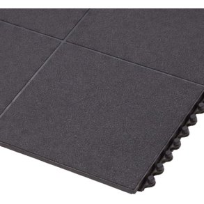 Notrax modulr arbejdsmtte Cushion Ease Solid 556 - sort gummi 91x91cm mtteflise
