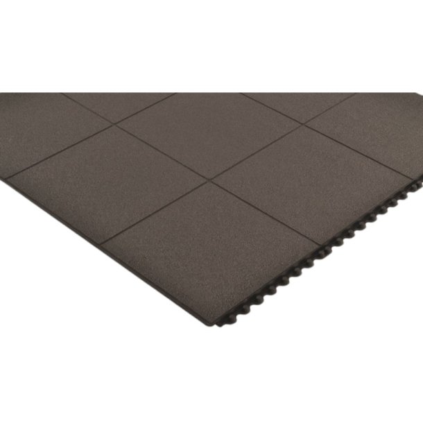 Notrax modul�r svejsem�tte Cushion Ease Solid 656 - 91x91cm sort nitril m�tte