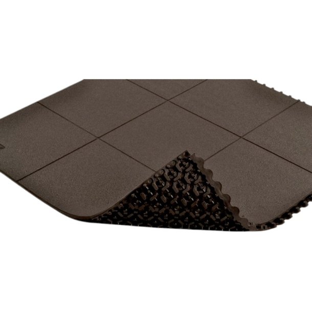 Notrax modulr svejsemtte Cushion Ease Solid 656 - 91x91cm sort nitril mtte