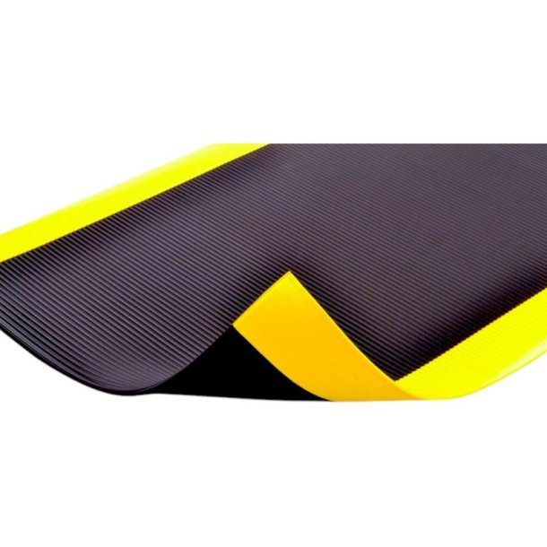 Notrax arbejdsm�tte Crossrib Sof-Tred 406 - 91cm Sort/Gul Vinylm�tte meterm�l (pr. cm)