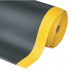 Notrax arbejdsm�tte Crossrib Sof-Tred 406 - 91cm Sort/Gul Vinylm�tte meterm�l (pr. cm)