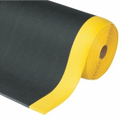 Notrax 411 Sof-Tred arbejdsm�tte - 122cm Sort/Gul Skumm�tte meterm�l (pr. cm)