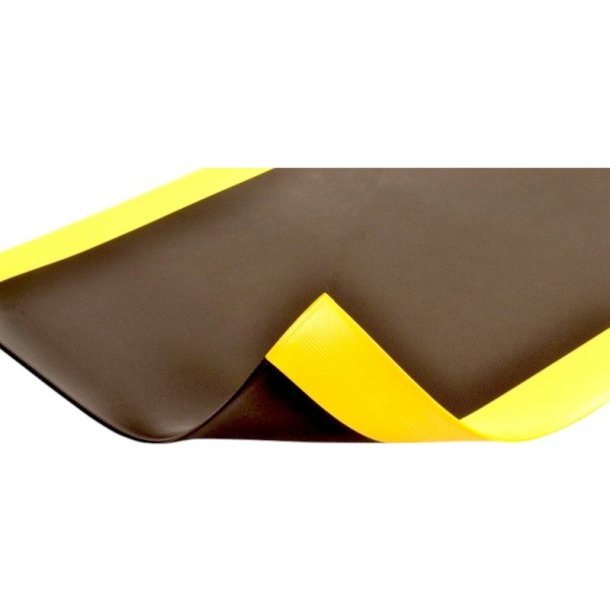 Notrax 413 Gripper Sof-Tred arbejdsm�tte - 60cm x 18,3 meter sort/gul Vinylm�tte rulle