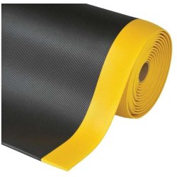 Notrax 413 Gripper Sof-Tred arbejdsm�tte - 60cm x 18,3 meter sort/gul Vinylm�tte rulle