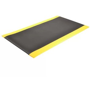 Notrax arbejdsmtte 413 Gripper Sof-Tred - 60x91cm Sort/gul Vinylmtte