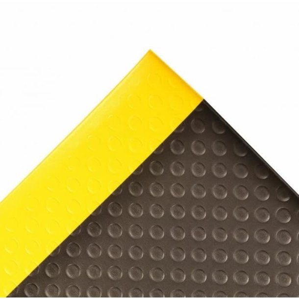 Notrax arbejdsmtte 417 Bubble Sof-Tred - 60x91cm Sort/Gul Vinylmtte