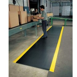 Notrax 417 Bubble Sof-Tred arbejdsm�tte - 60cm x 18,3 meter Sort/Gul Vinylm�tte rulle