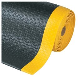 Notrax 417 Bubble Sof-Tred arbejdsm�tte - 60cm x 18,3 meter Sort/Gul Vinylm�tte rulle