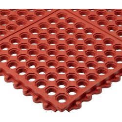 Notrax modulr drnmtte Cushion Ease 550 - 91x91cm rd nitril flisemtte