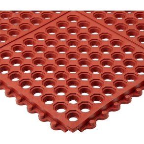 Notrax modulr drnmtte Cushion Ease 550 - 91x91cm rd nitril flisemtte