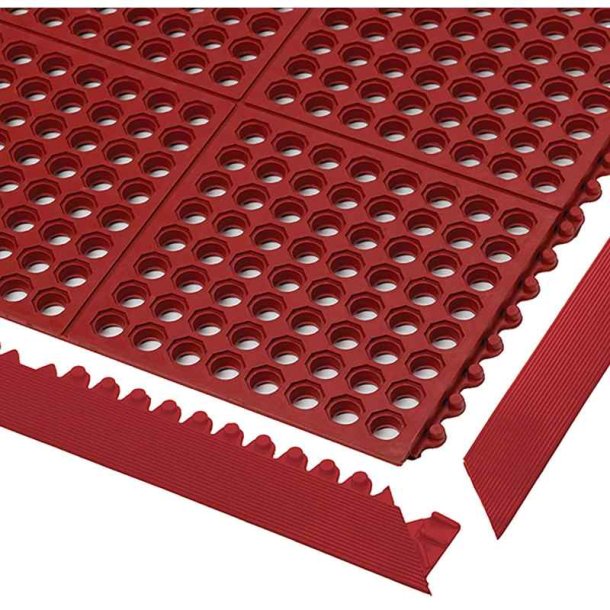 Notrax modulr drnmtte Cushion Ease 550 - 91x91cm rd nitril flisemtte