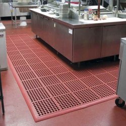 Notrax modulr drnmtte Cushion Ease 550 - 91x91cm rd nitril flisemtte