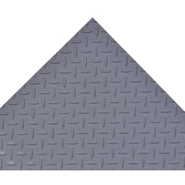 Notrax arbejdsmtte Diamond Plate 737 - 4,7mm x 91cm tynd gr PVC mtte - 22,8 meter rulle