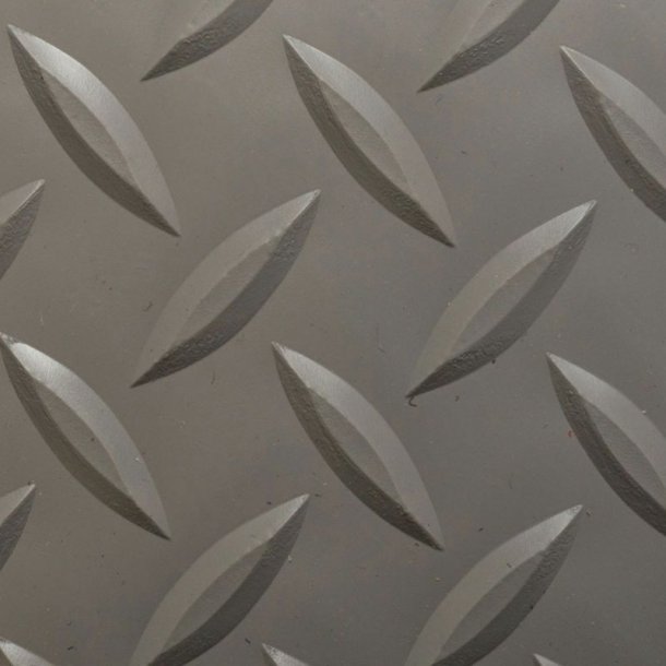 Notrax arbejdsmtte Diamond Plate 737 - 4,7mm x 91cm tynd gr PVC mtte - 22,8 meter rulle