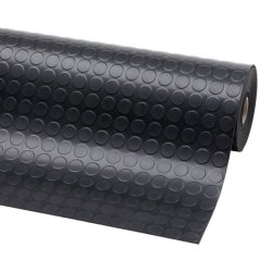 Notrax 745 Dots beskyttelsesm�tte - 3mm x 10 meter tynd sort gummim�tte