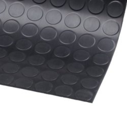 Notrax 745 Dots beskyttelsesm�tte - 3mm x 10 meter tynd sort gummim�tte