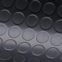 Notrax 745 Dots beskyttelsesm�tte - 3mm x 10 meter tynd sort gummim�tte