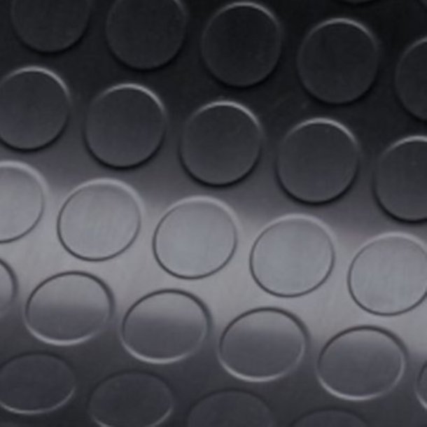 Notrax 745 Dots beskyttelsesm�tte - 3mm x 10 meter tynd sort gummim�tte