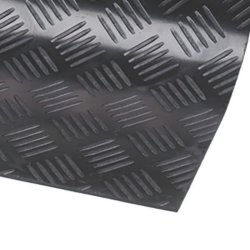 Notrax 746 Check beskyttelsesm�tte - 3mm x 140cm tynd sort gummim�tte meterm�l (pr. cm)