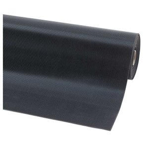 Notrax beskyttelsesmtte 757 Rib - 3mm x 100cm - 10 meter tynd sort gummimtte