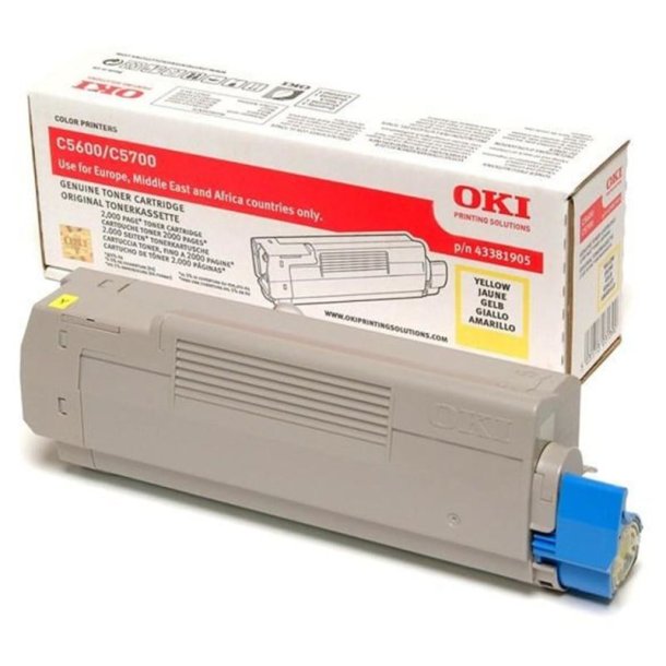 OKI original toner - C5600/C5700 - Yellow - 2000 sider