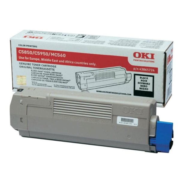 OKI original toner - MC650/C5850/C5950 - Sort - 8000 sider