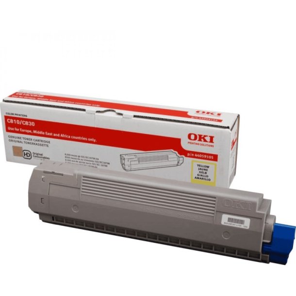 OKI original toner - C810/C830 - Yellow - 8000 sider