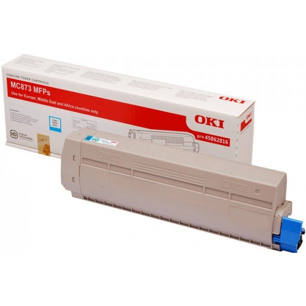 OKI original toner - MC873/MC833 - cyan - 10000 sider