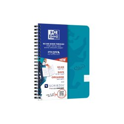 Oxford Touch Notesbog A5+ - kvadreret - 70 ark (140 sider) - 90g - Turkis