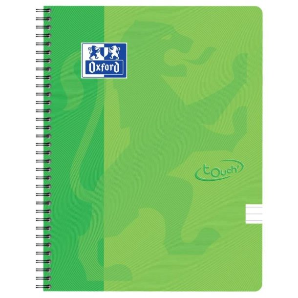 Oxford Touch Notesbog A4+ - linieret - 70 ark (140 sider) - 90g - Gr�n