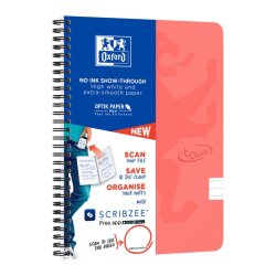 Oxford Touch Notesbog A5+ - linieret - 70 ark (140 sider) - 90g - Orange