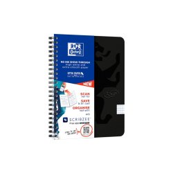 Oxford Touch Notesbog A5+ - kvadreret - 70 ark (140 sider) - 90g - Sort