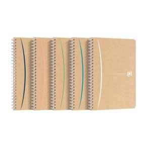 Oxford Touareg Notesbog A5 - linjeret - 180 sider - assorterede farver - dobbelt spiral