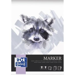 Oxford Kunstblok til filtpen A4 - 15 ark - 180g - limet i toppen