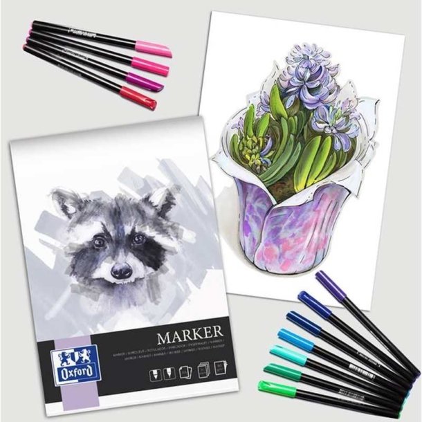 Oxford Kunstblok til filtpen A3 - 15 ark - 180g - limet i toppen