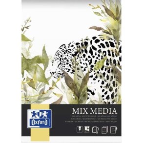 Oxford Mixed media-kunstblok A4 - 25 ark - 225g - limet i toppen